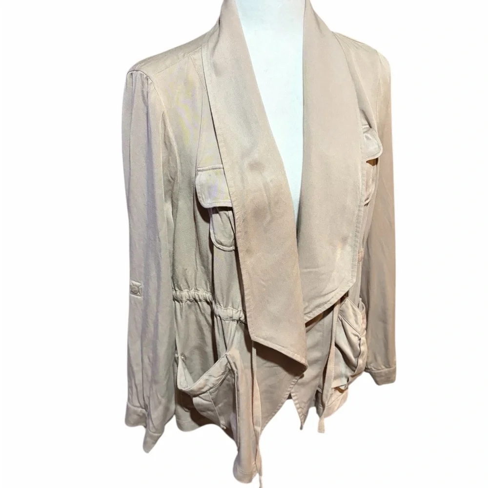 Torrid Drape Front Anorak jacket, utility tie front drawstring -Size 00/10-M/L - Picture 2 of 13